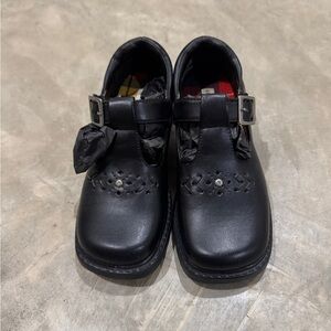 Black Kids Leather Mary Jane Shoes with Buckle